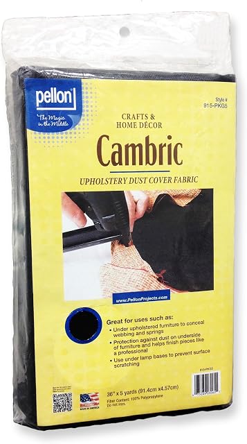 Pellon Cambric Fabric for Upholstery, 48" x 5yd, Black