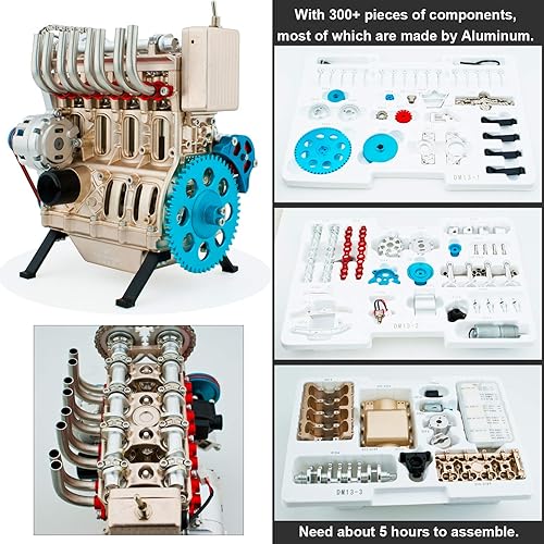 Miniatura 10 de DjuiinoStar Kit de montaje del modelo del motor del vehículo (más de 350 piezas, 3 horas de tiempo de montaje), modelo de funcionamiento del motor
