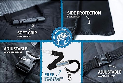 Miniatura 2 de Bulldogology - Fundas de asiento delantero de automóvil para perros, funda de asiento resistente para automóviles, camiones, camionetas y SUV, funda