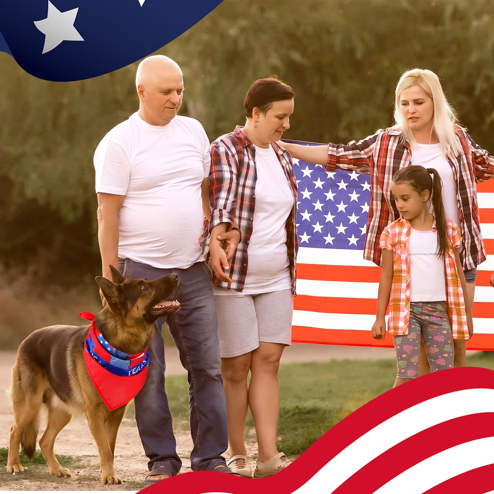 Huhumy Lot de 150 bandanas pour chien du 4 juillet - Bandanas patriotiques en vrac - Fête de l'indépendance - Bavoirs triangulaires pour chiens de taille moyenne et grande - 4 juillet - Festival