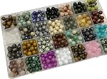 560Pcs 8mm Perles naturelles de pierres précieuses,1mm Trous pour adultes