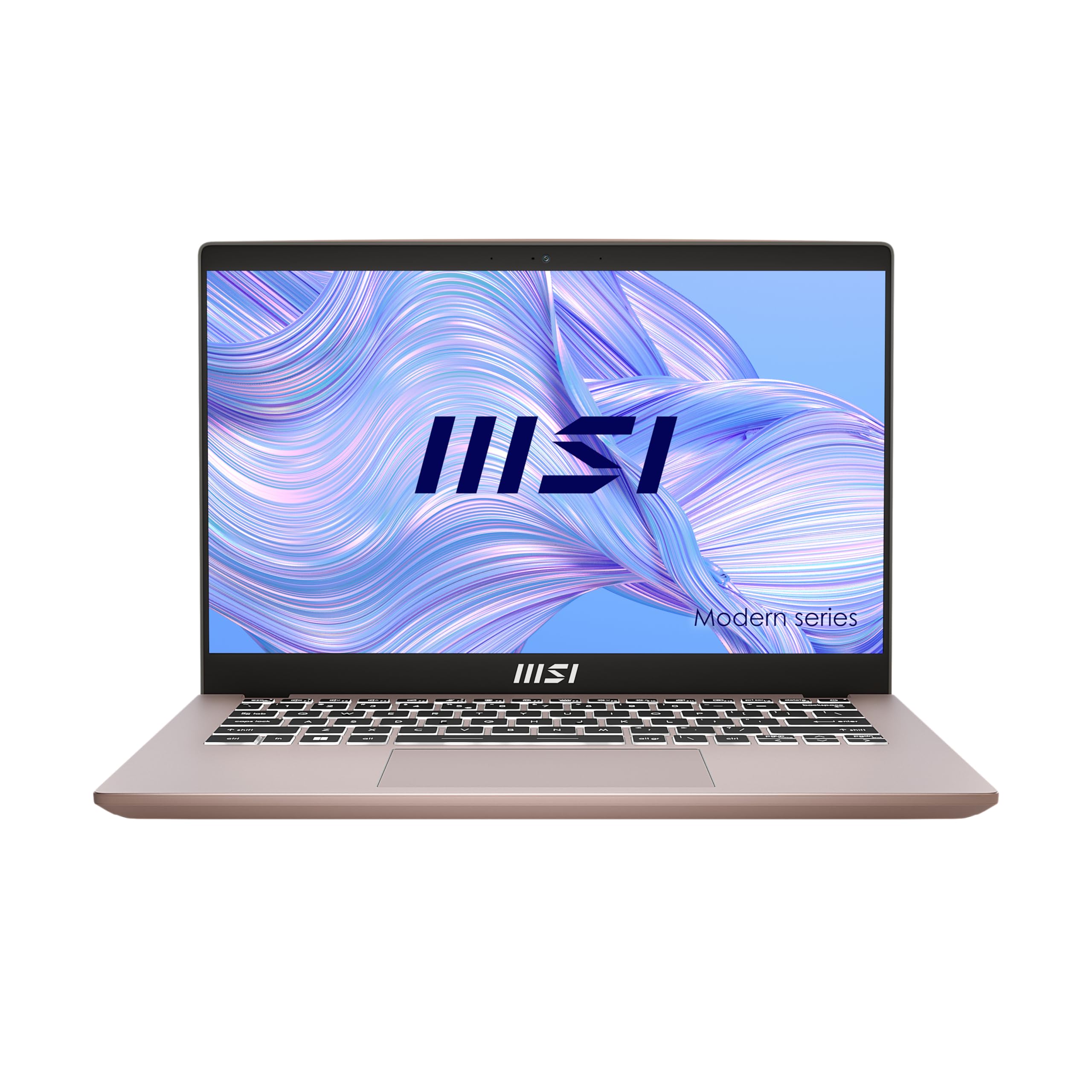 MSI Modern 14 C12M-499FR : Intel Core i3 1215U - 8GB LPDDR4 - SSD 512GB - Intel UHD Graphic - 14' Full HD - Windows 11 Famille - Clavier Azerty retroeclairé - Beige Rose