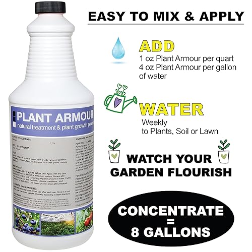 Miniatura 5 de GGO Plant Armour - Promotor natural de control de enfermedades de plantas y crecimiento con quitosano - Solución concentrada para césped, plantas en