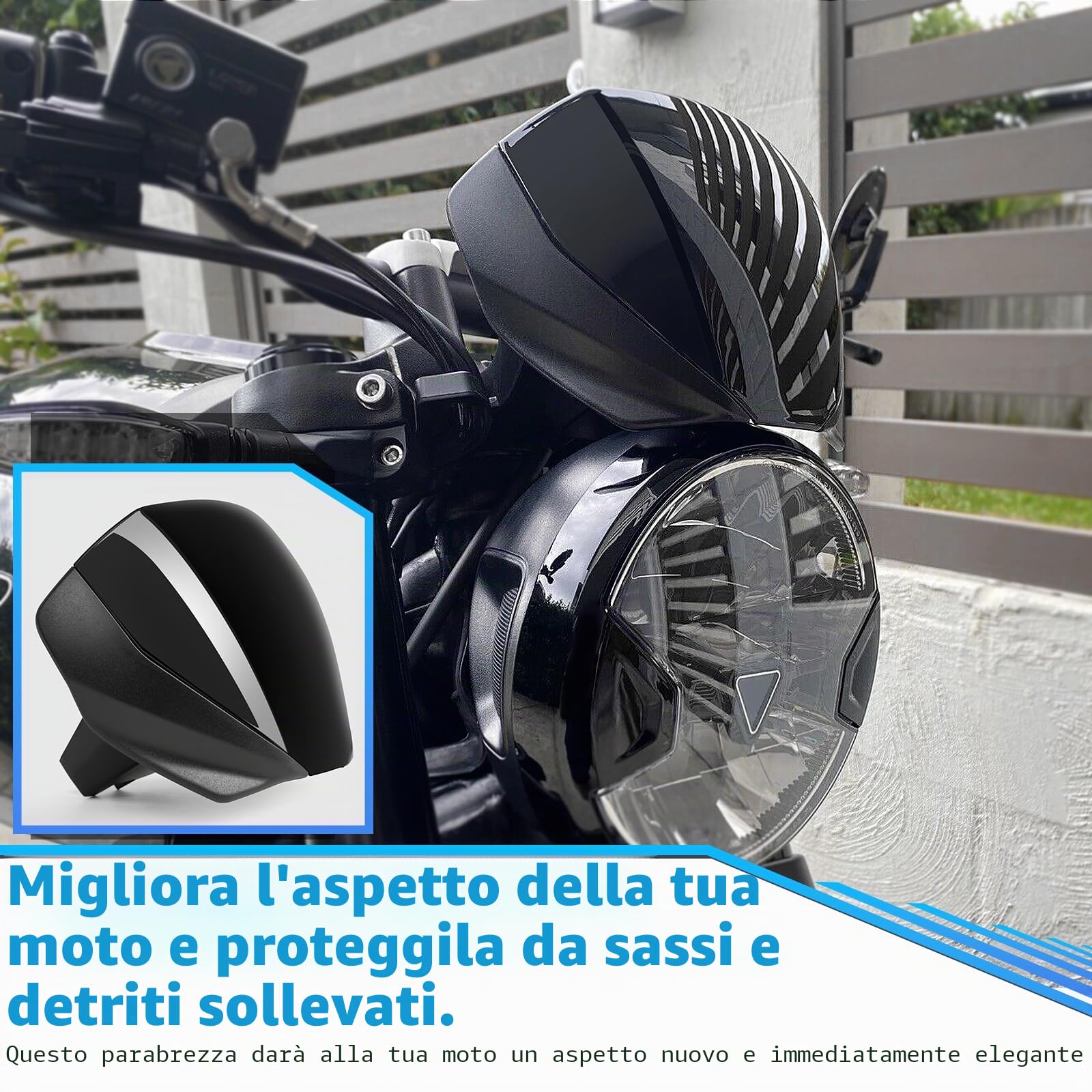 WOOGA Parabrezza Parabrezza Per Triu&m&ph Trident 660 Trident-660 Accessories 2021-2025 Aria Deflettori del Vento Moto Schermo Anteriore Scudo (Titanio)