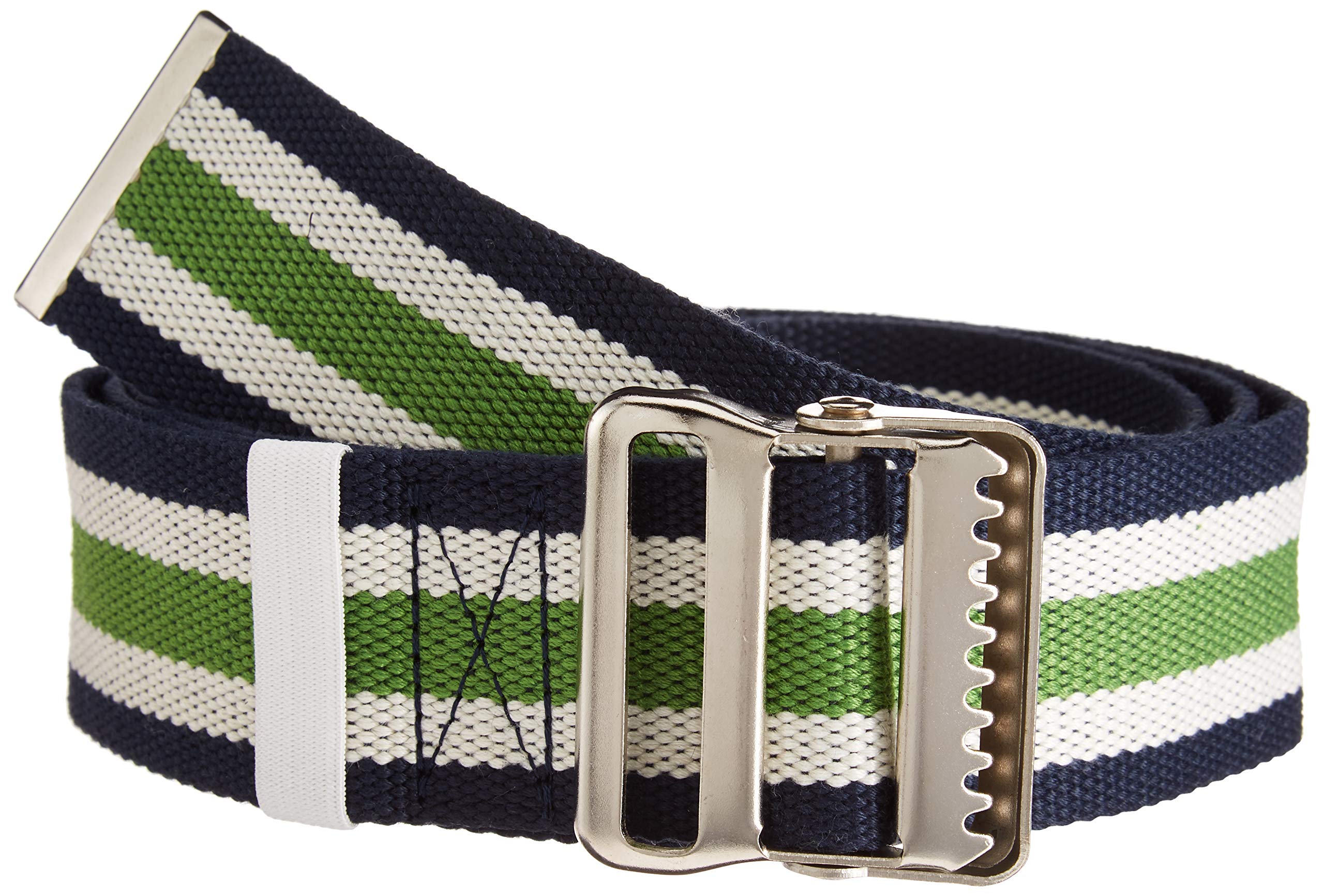LiftAid Transfer Belt with Metal Buckle - Transfer and Walking Aid with Belt Loop Holder for Assisting Patients, Nurses, Therapists, Home Care - 60"L x 2"W (Blue White Green)