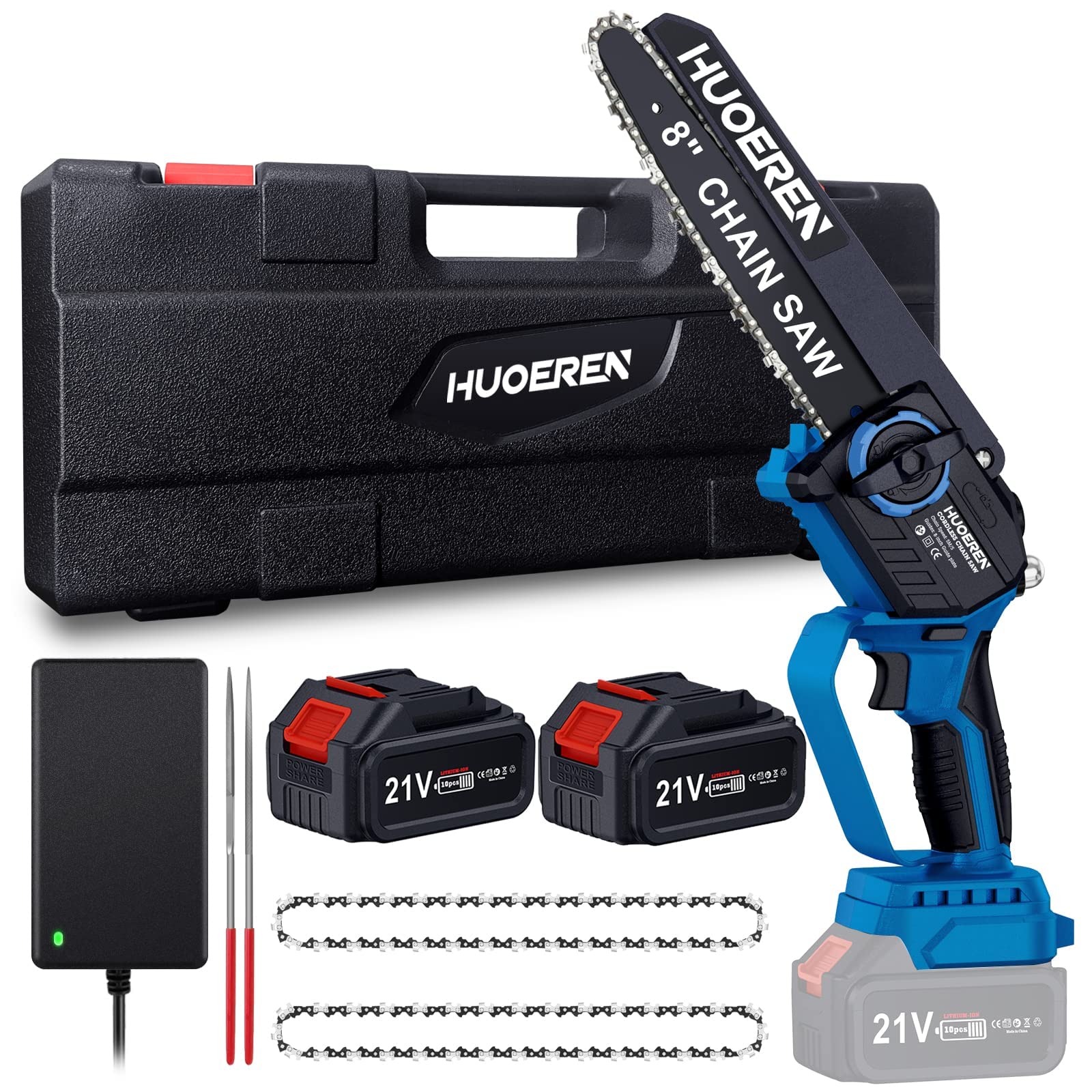 Mini Chainsaw Cordless 8 Inch,Huoeren Brushless Battery 