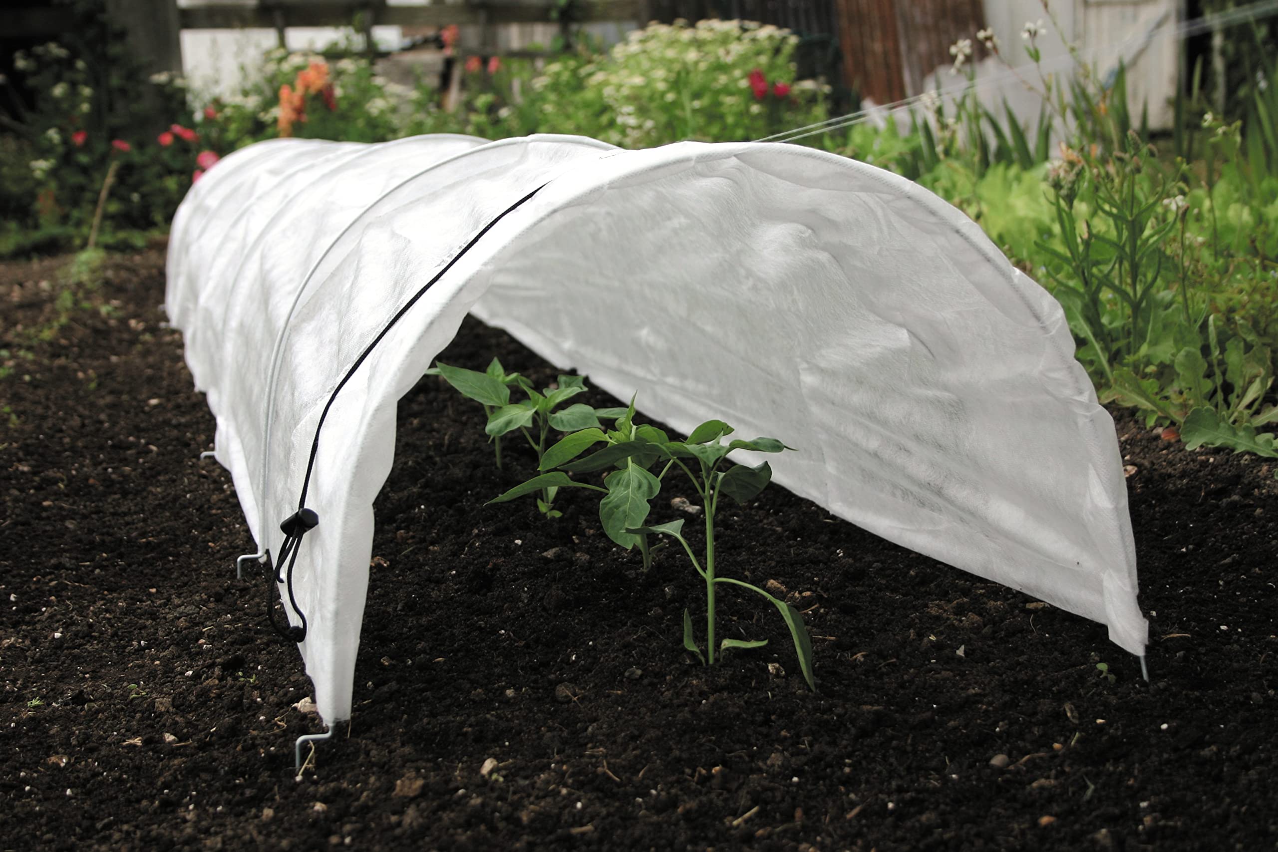 Garden Grow Easy Fleece Grow Tunnel Fleece Cloche Tent for Outdoor Plants Frost Protection Pest Control Tunnel for Gardens or Allotments 300cm x 60cm x 45cm