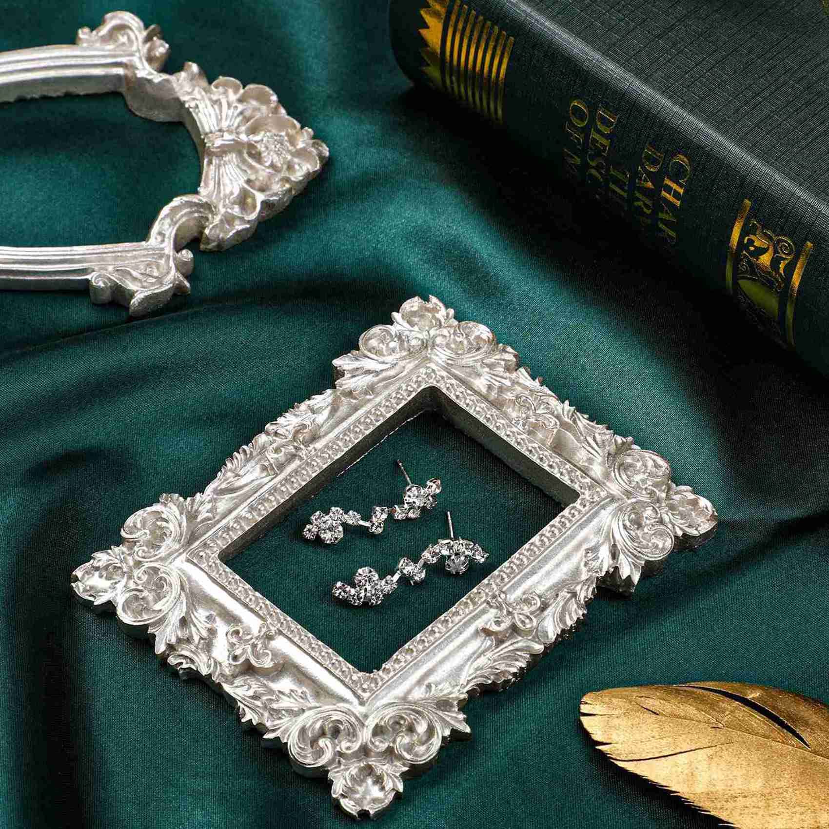 10 Mini-Bilderrahmen Aus Harz Im Vintage-Look | Oval | Für DIY, Schmuck & Deko