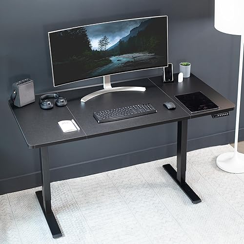 Vista 6 de VIVO DESK-TOP60-30B - Mesa universal de 60 x 30 pulgadas para marcos de escritorio estándar y sentados a pie, altura ajustable, escritorio negro