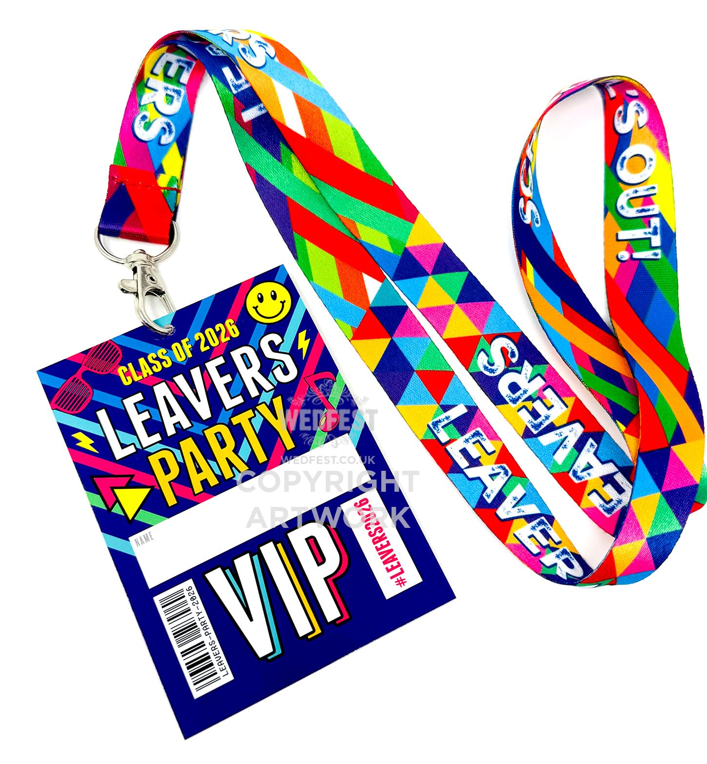 WEDFEST LEAVERS PARTY VIP Lanyard Favours ~ School Leavers Graduation Lanyards ~ Class of 2026 ~ Leavers End of School Party Bags