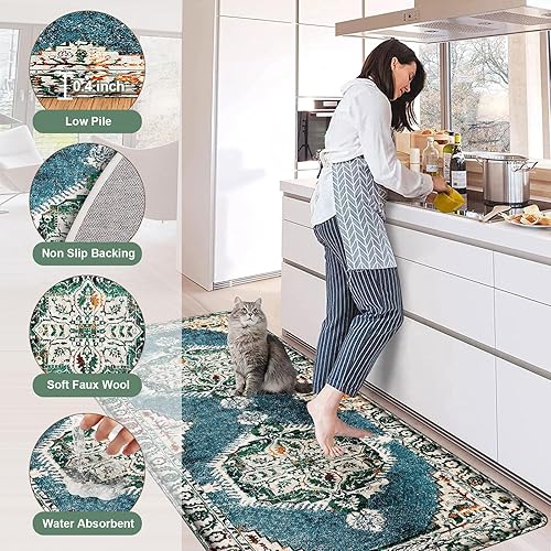 Miniatura 4 de Alfombra de área grande de 4 x 6 pies, alfombra ovalada lavable de lana sintética, alfombra de lana sintética, alfombra de decoración de guardería,