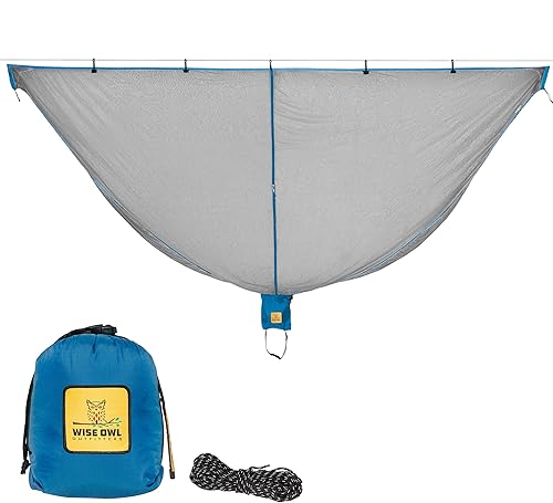 Vista 11 de Wise Owl Outfitters Hamaca con Mosquitero – Red de Mosquitos para Hamaca, Mosquitera Ligera para Acampar, Senderismo, Mochilero, Uso en Bosque y al