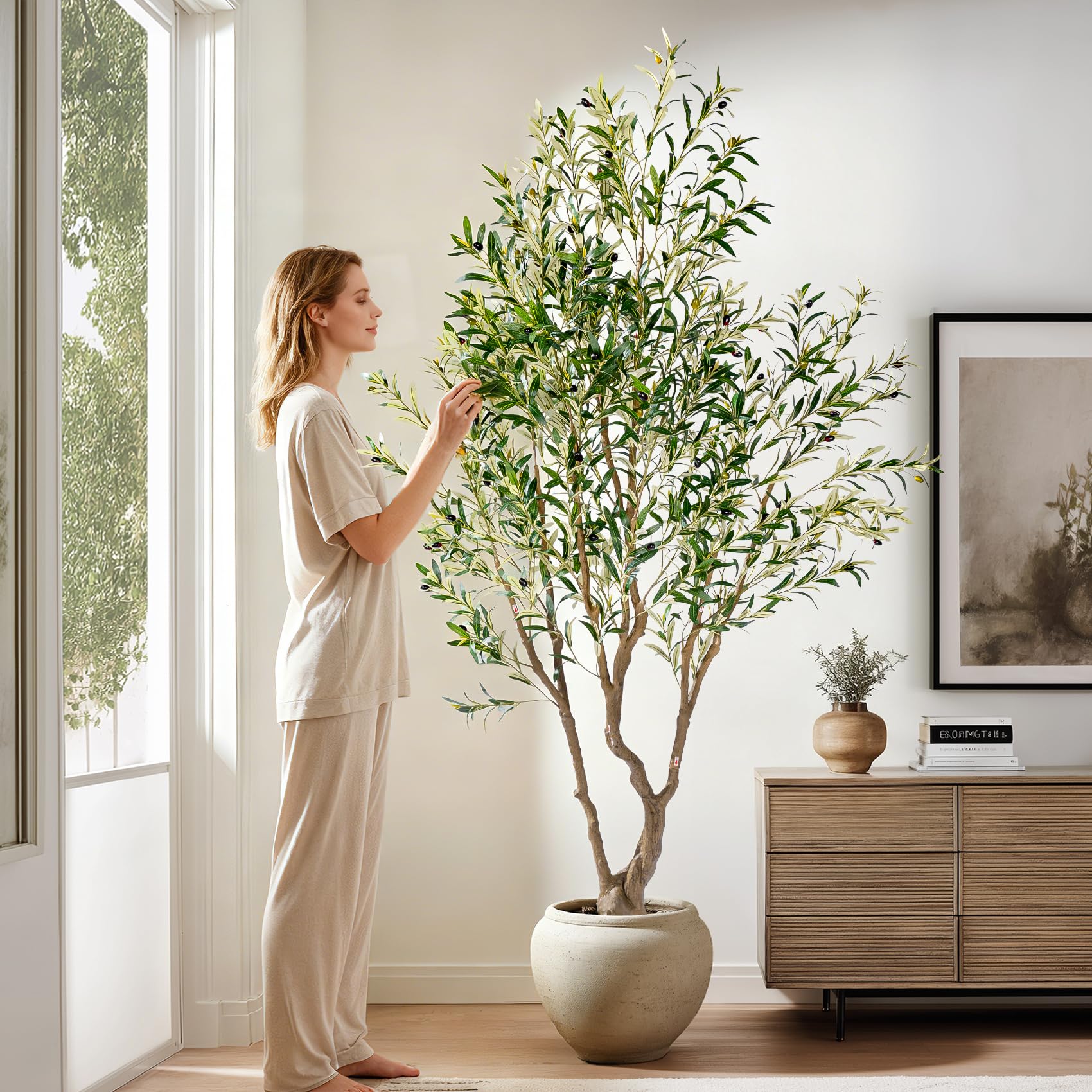 Amazon.com: Large Artificial Trees Tall Faux Olive Trees with Pot