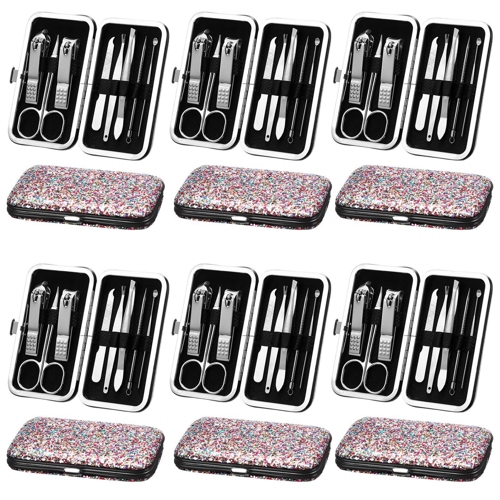 Geosar Set di 12 set per manicure, tagliaunghie, pedicure, kit per pedicure, in acciaio inossidabile, strumenti per la cura delle unghie, con custodia da viaggio di lusso, regalo per matrimonio
