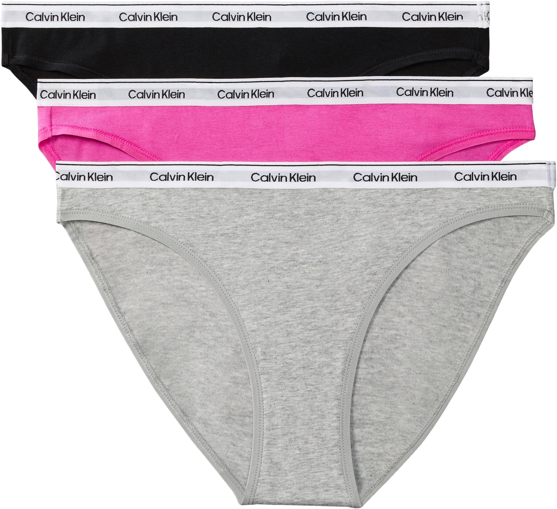 Calvin Klein Women BIKINI 3PK PURPLE (Black/Grey Heather/Stunning Orchid) S