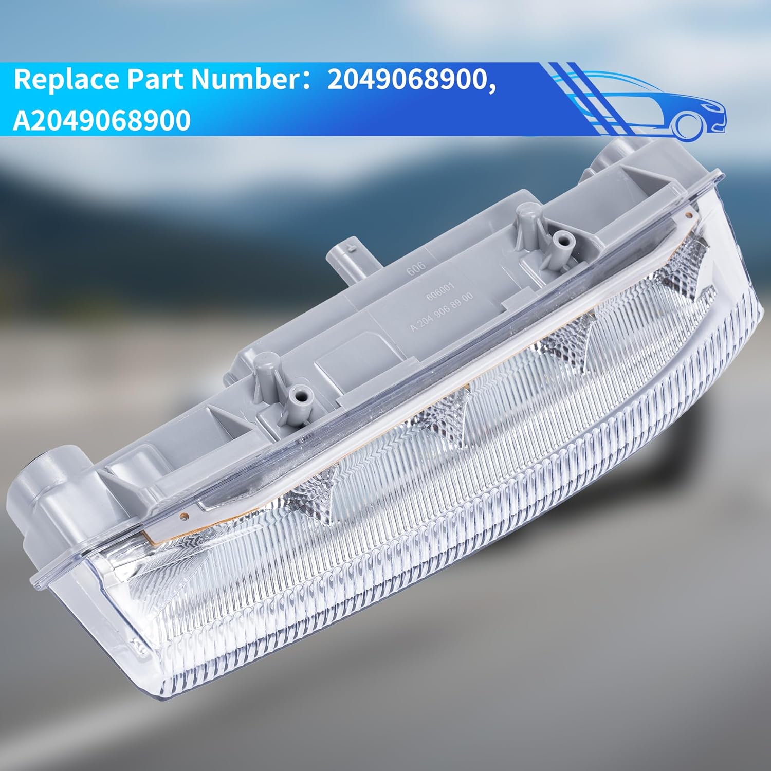 Rldym Fog Light Daytime Running Light DRL A2049068900 for Mercedes Benz C E SLK Class W204 W212 R172 Fog Lamp 2049068900 left and right
