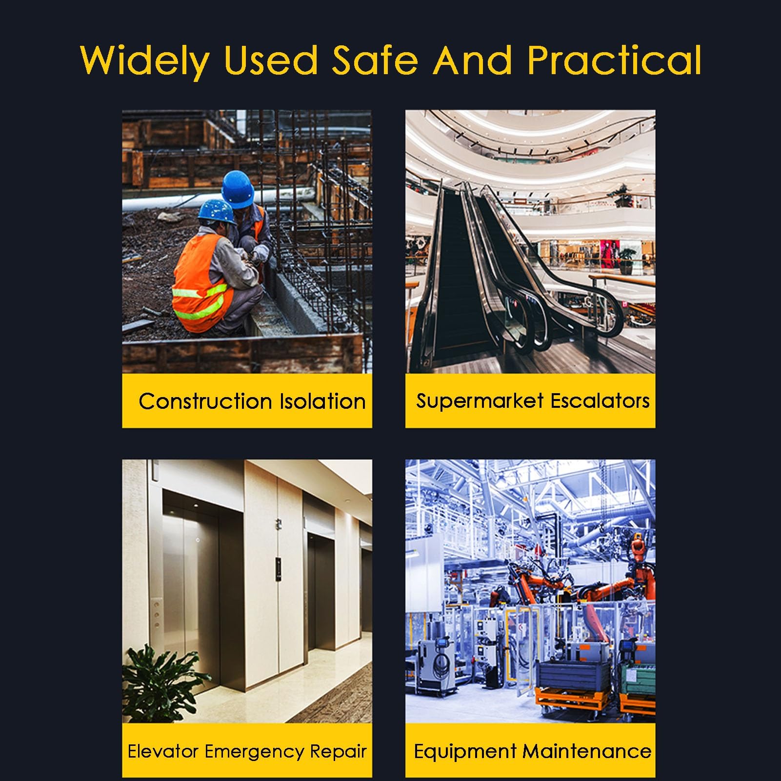 Valla de Seguridad Industrial Extensible para Exteriores, Barrera de Control de tráfico Plegable y Ajustable para almacenes, construcción de Carreteras y entradas de Obra, 16.4 pie