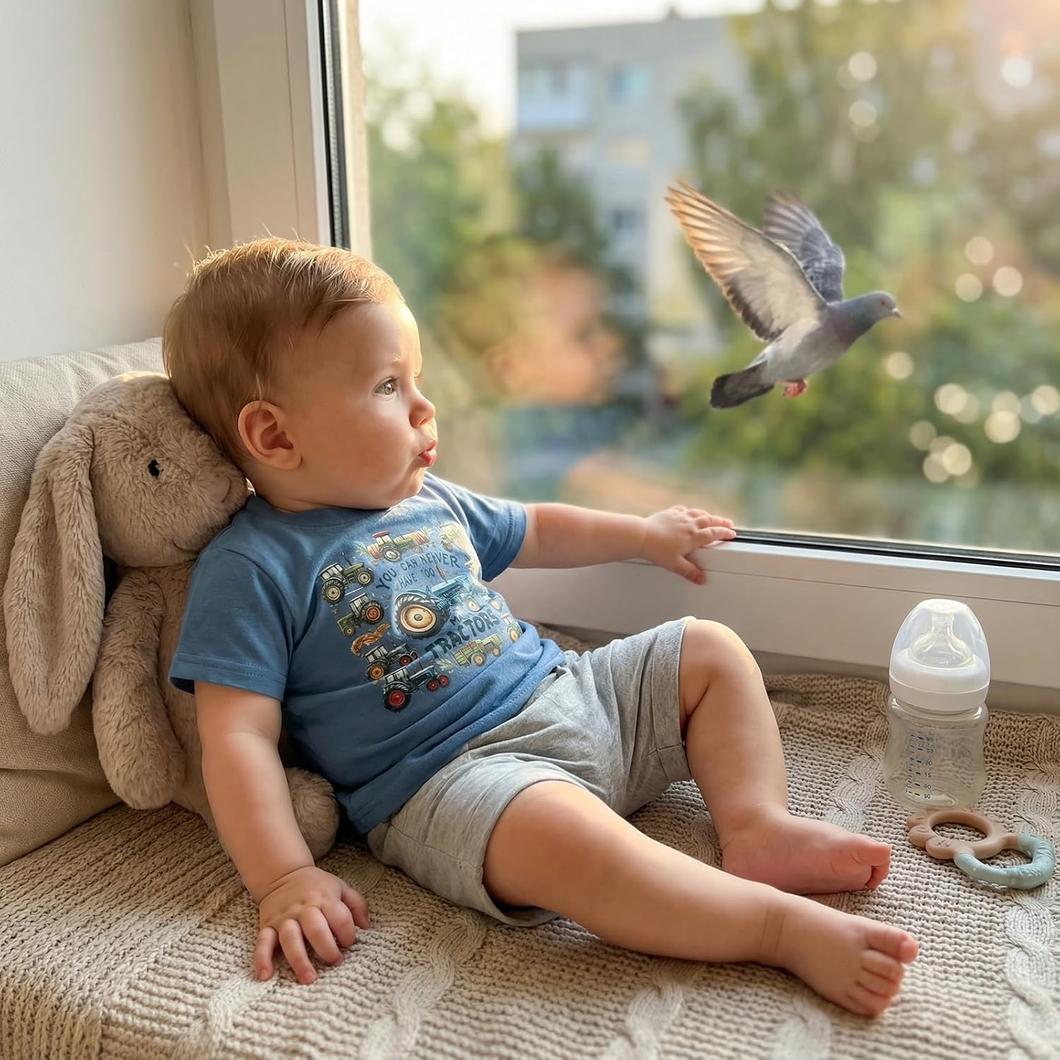 Kupretty Toddler Baby Boy Clothes 12 18 24 Month 2T 3T Summer Outfit Retro Farm Tractor Tee Shirts T-Shirt + Shorts Set - Image 3