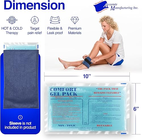 Miniatura 6 de Paquete de gel flexible y reutilizable de 6 x 10 pulgadas, paquetes de gel flexibles para alivio del dolor de cuello, muñeca, brazo, espalda y