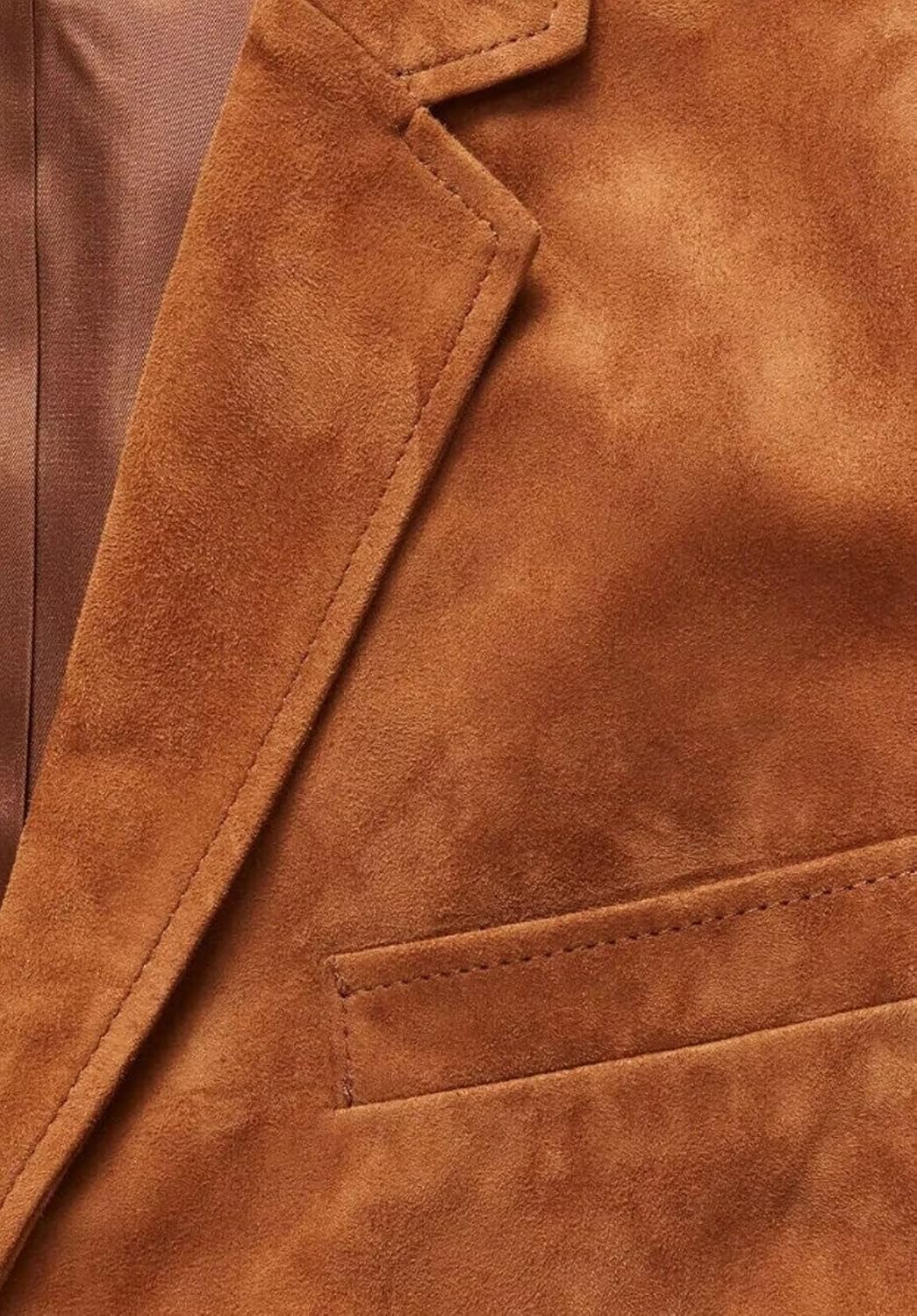 Men's Suede Suit Jacket 3 Buttons Business Casual Blazer for Banquet