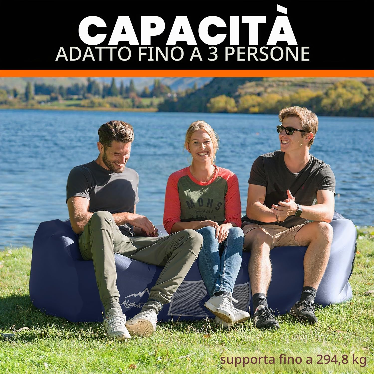 AlphaBeing Lettino Gonfiabile – Il miglior Divano Gonfiabile per Campeggio, Escursionismo, Divano Gonfiabile Ideale per Piscina e Festival, Sedia da Spiaggia Gonfiabile Perfetta per Adulti