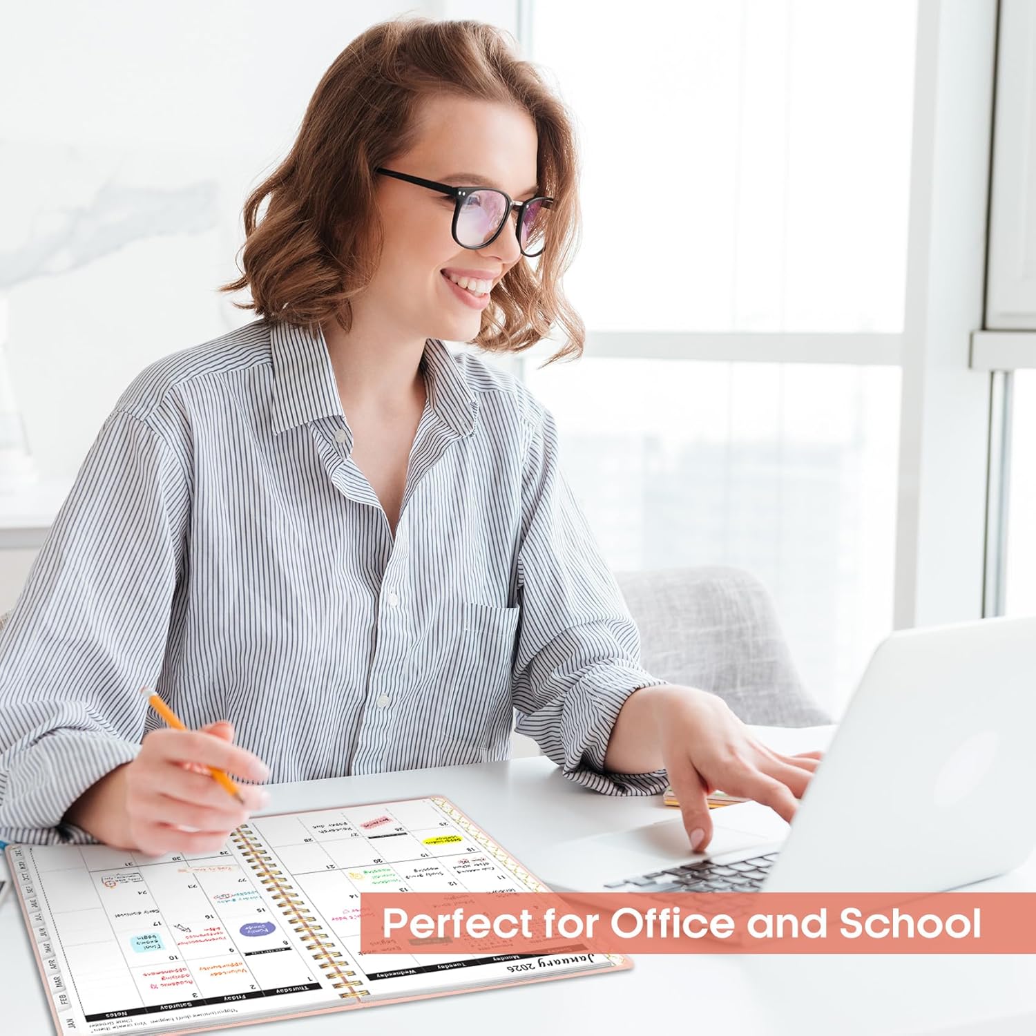 2026 Planner, Weekly and Monthly Calendar Planner, January 2026 - December 2026, Hardcover 2026 Calendar Book with Tabs For Women & Men, Inner Pocket, Spiral Bound, Perfect for Office Home School Supplies - A4 (8.5" x 11"), Pink - Image 6