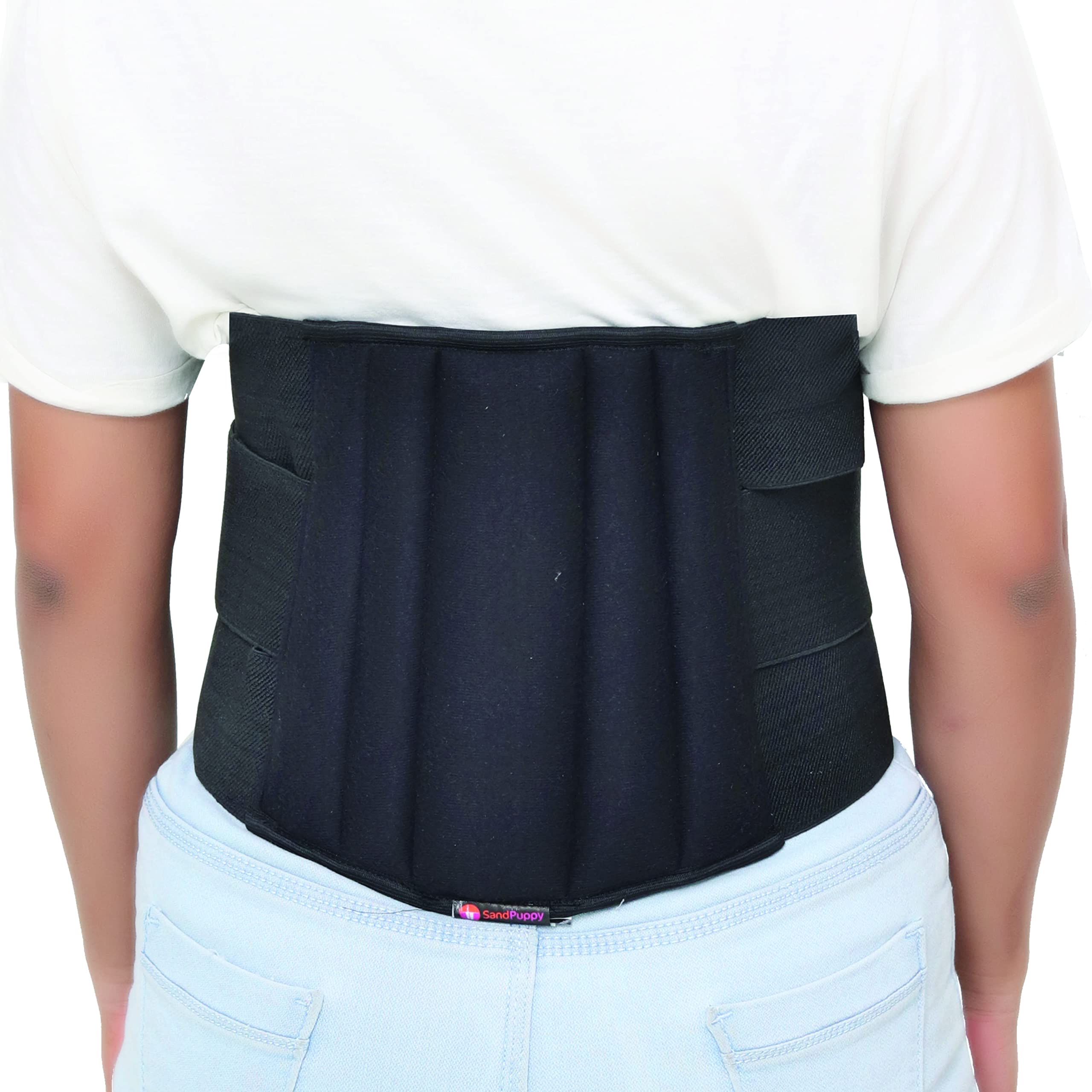 SandPuppy Backbrace Support - Lumbar Support Belt For Daily Use For Men & Women (Fits M - XL size) | Suitable for Belly Size 30-40 Inches | Ideal For Lower Back Pain & Muscle Stiffness Relief