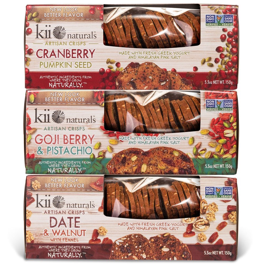 Buy Kii Naturals Artisan Crisps Variety Pack Cranberry Pumpkin Date Walnut And Goji Berry Pistachio 3 Pack Online In Usa B01hdkf0hm