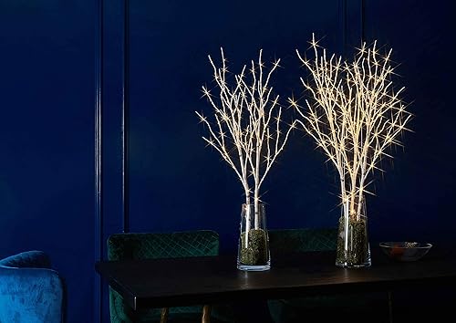 Miniatura 5 de LITBLOOM Ramas de ramas de abedul blanco iluminadas de 32 pulgadas, 150 LED enchufables con temporizador y regulador, rama de árbol artificial con