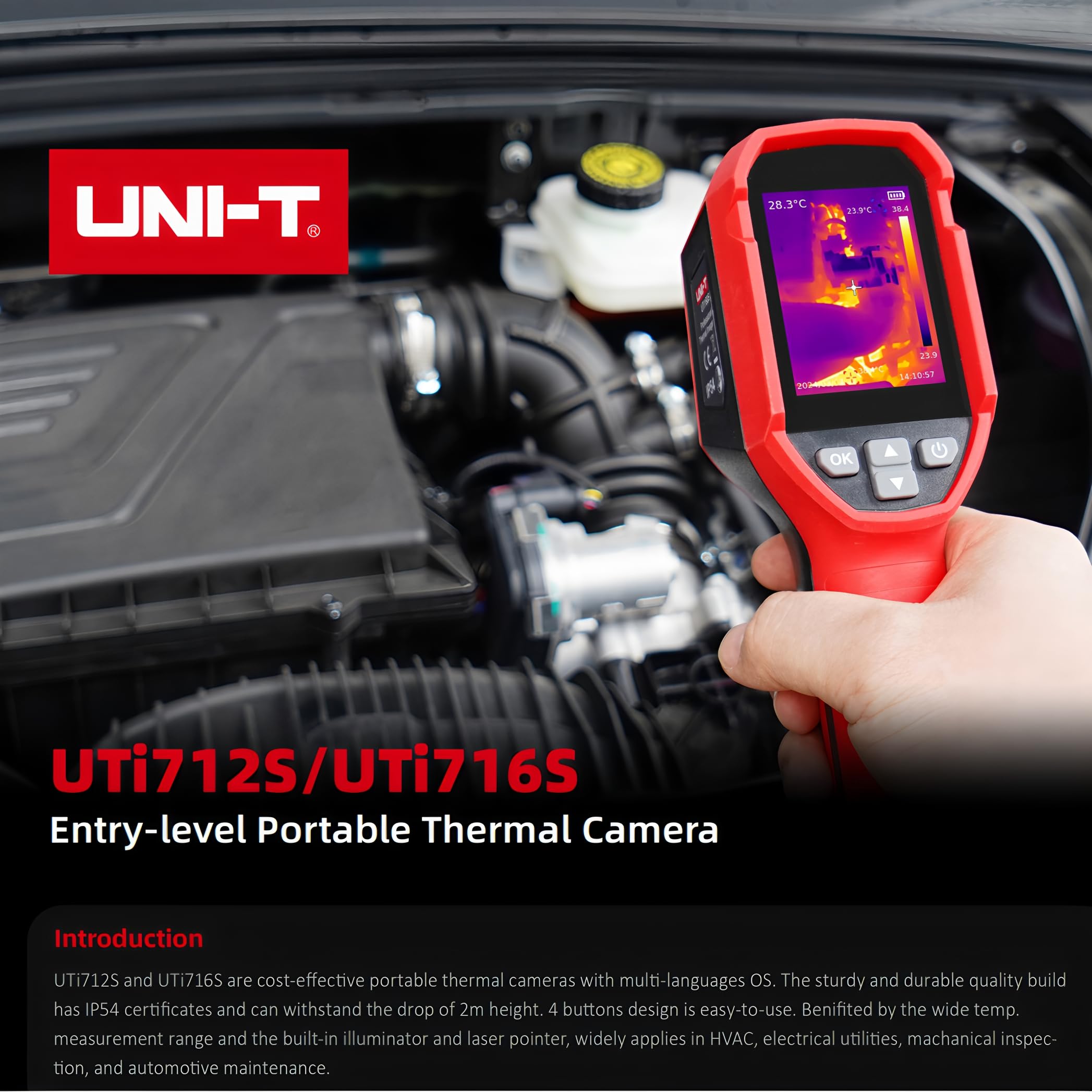 UNI-T UTi716S Wärmebildkamera Infrarotauflösung 160x120 Wärmebildkamera mit PC-Software Stromprüfungen