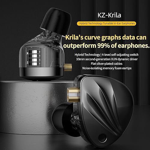 Miniatura 2 de KZ Krila 1DD+1BA - Auriculares sintonizables en el oído, auriculares de alta fidelidad con cable con ajuste de 4 niveles y 16 opciones de