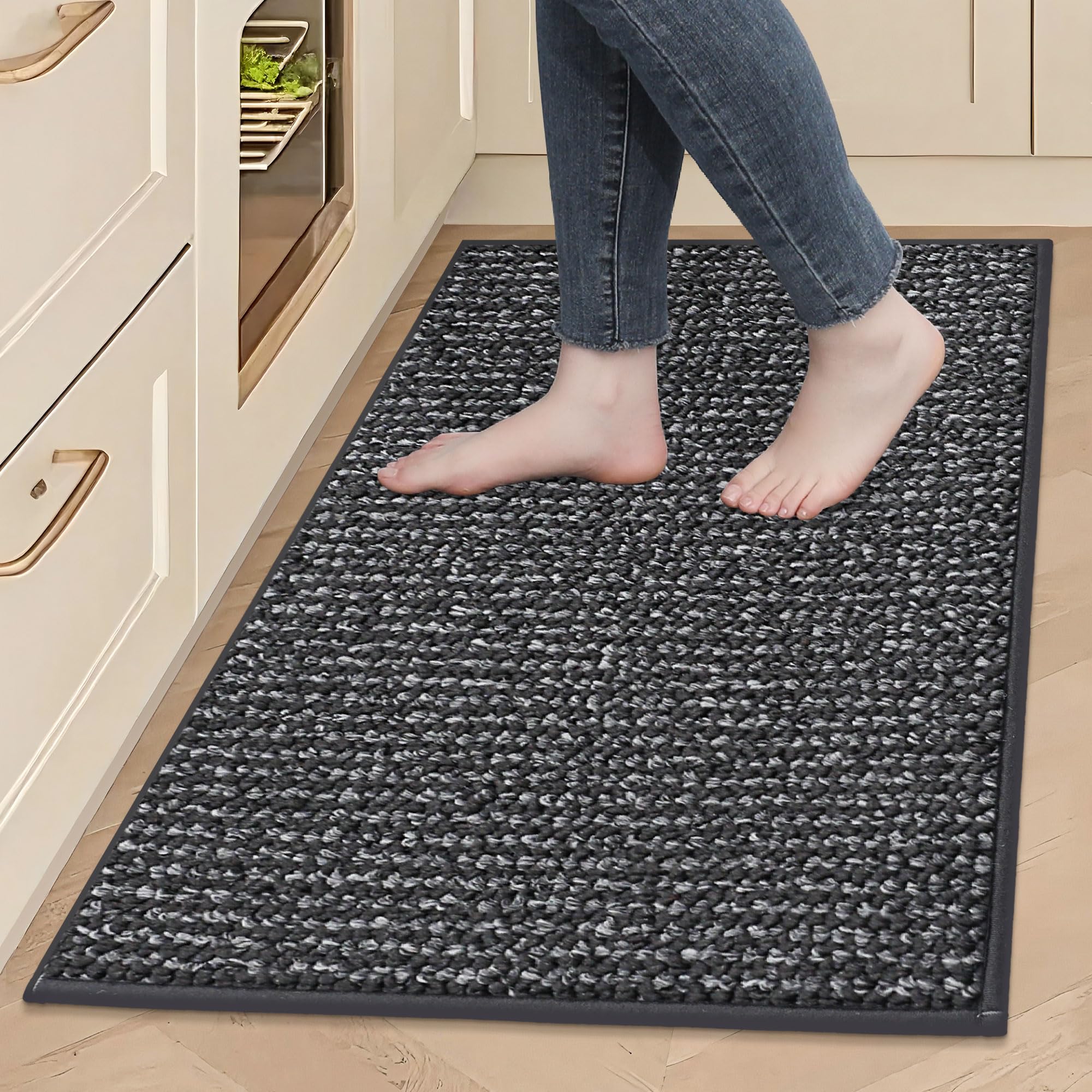 BEQHAUSE Kitchen Rugs 24"x36", Non-Slip Kitchen Mats for Floor, Super Absorbent and Stain Resistant Kitchen Rugs, Machine Washable Rugs for Kitchen,