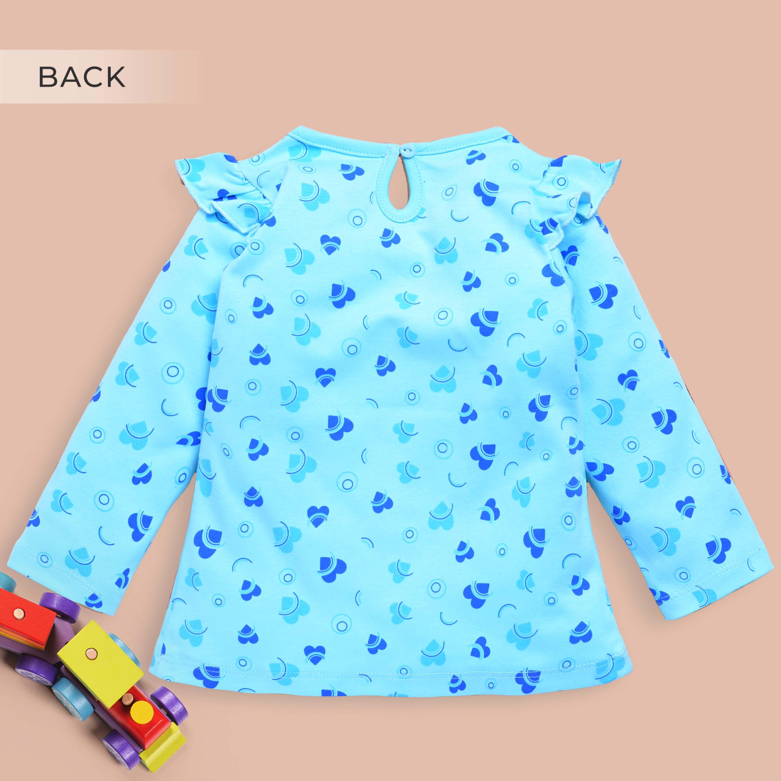 LuvLap Baby Girls 100% Cotton Full Sleeve Girls Top Pack of 2, Off White & Aqua, XXL (18 to 24 Months) 1