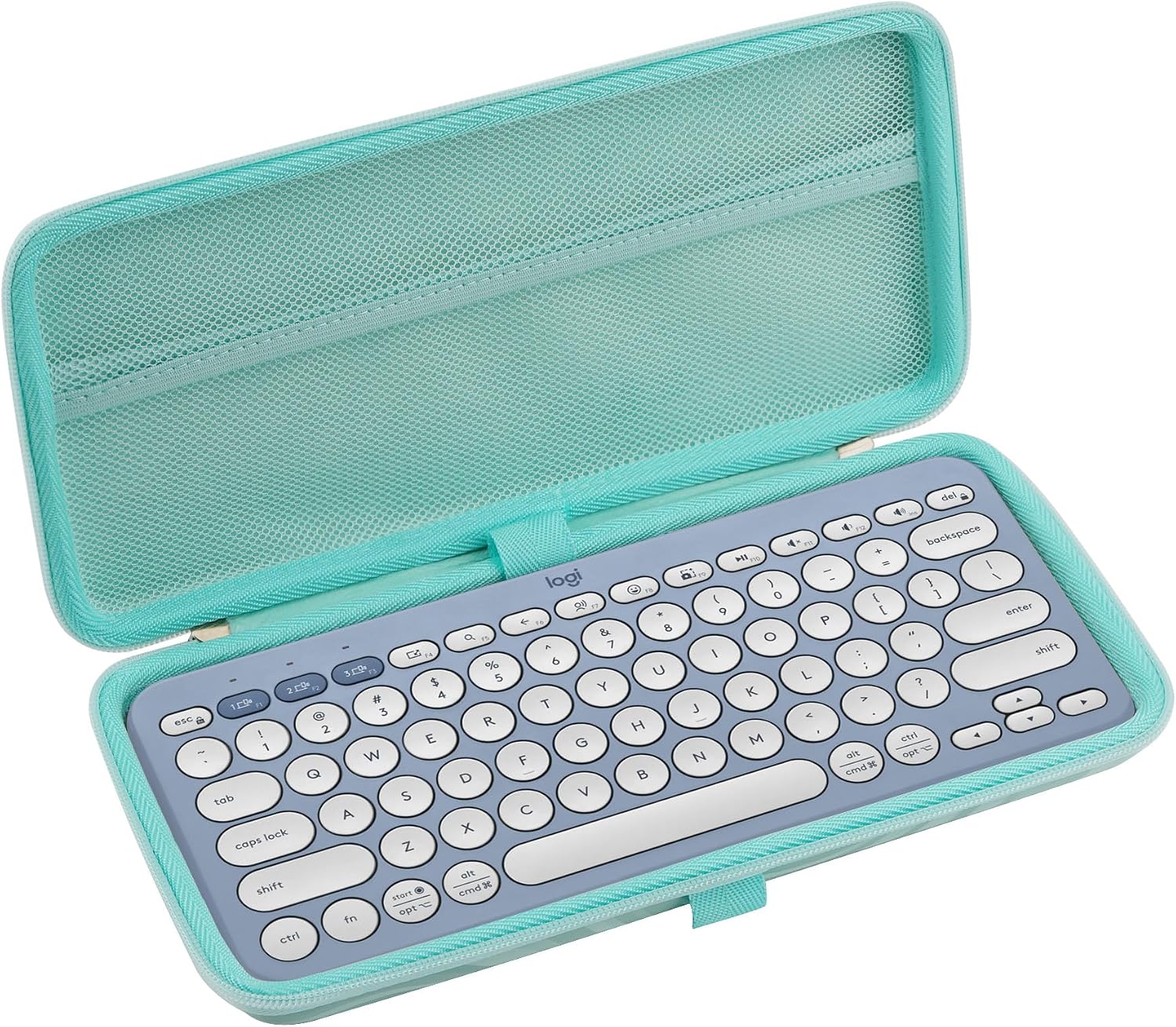 Keyboard Travel Case, Hard Shell Protective Case Compatible with Logitech Pebble Keys 2 K380s / Logitech K380 (Lake Blue)