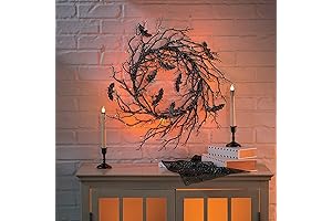 Halloween Black Bat Wreath - Spooky Elegance, 26" Front Door Welcome