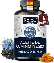 Black Cumin Oil - 1000mg Black Seed Oil Per Capsule (1x per day) - 6 Month Supply - Cold Pressed Nigella Sativa - With Thymoquinone and Vitamin E - 180 Capsules