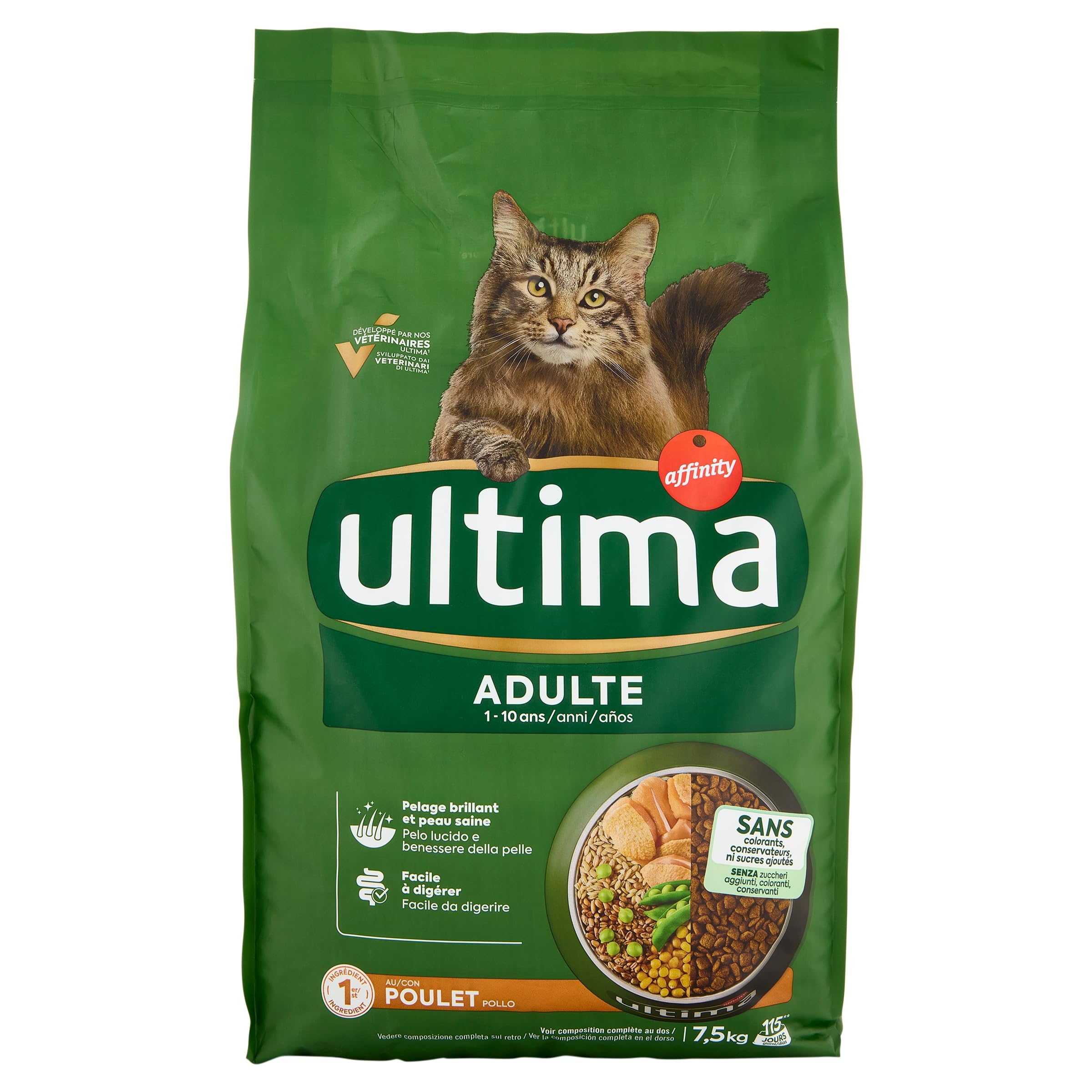 Ultima Pienso para Gatos Adultos con Pollo - 7,5 kg