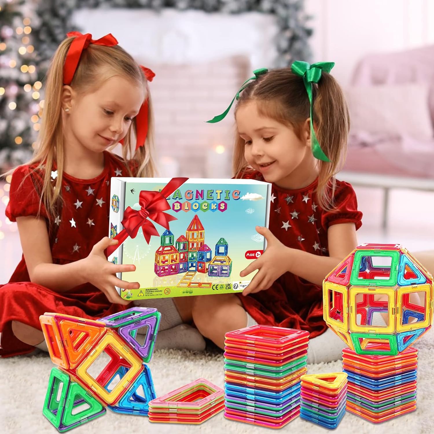 Magnetische Bausteine – 34 Teile, Starke Magnete, Für Kinder Ab 3 Jahren