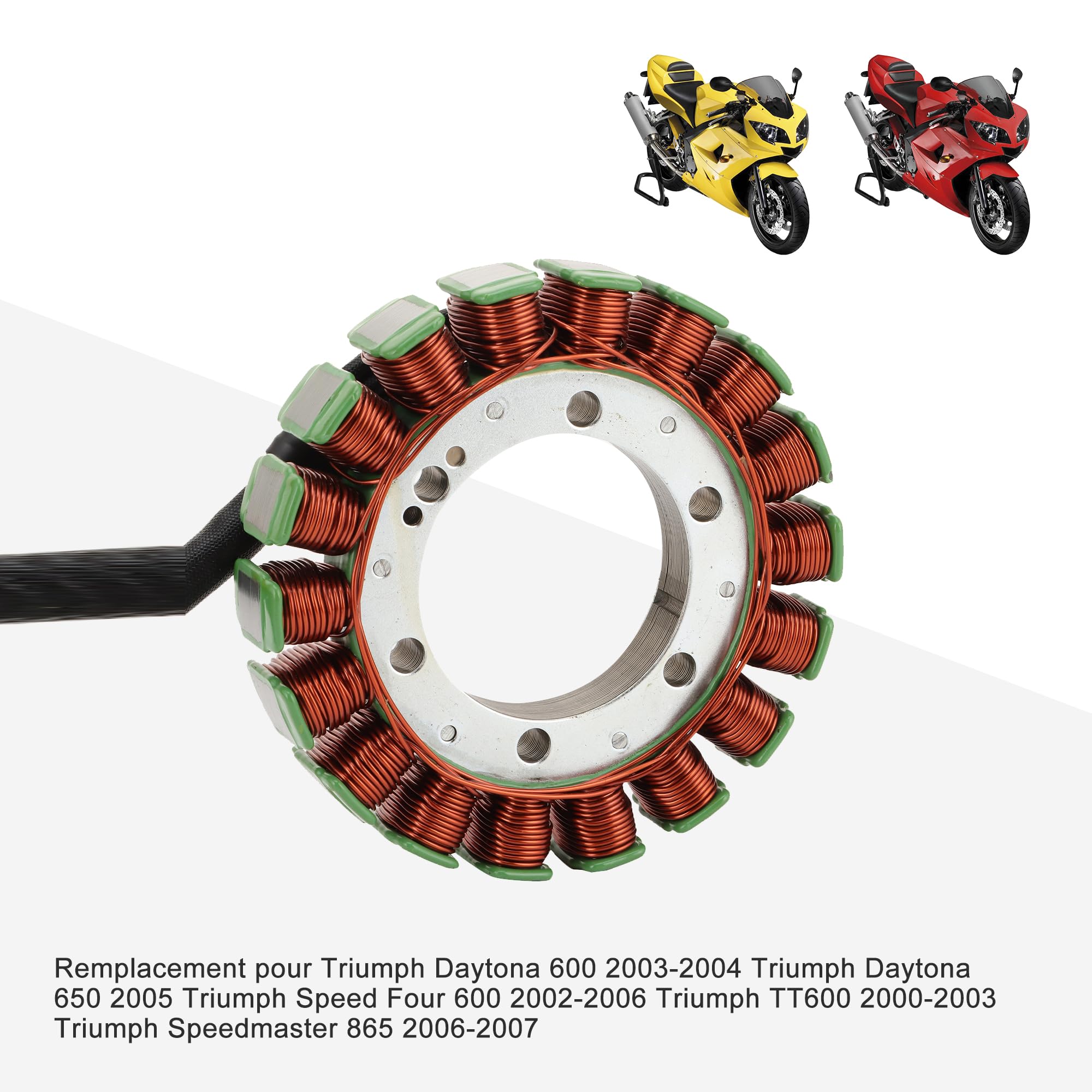 GOOFIT Bobina Dello Statore Magnetico Sostituzione per Triumph Daytona 600 2003-2004 Triumph Daytona 650 2005 Triumph Speed Four 600 2002-2006 Triumph TT600 2000-2003 Triumph Speedmaster 865 2006-2007