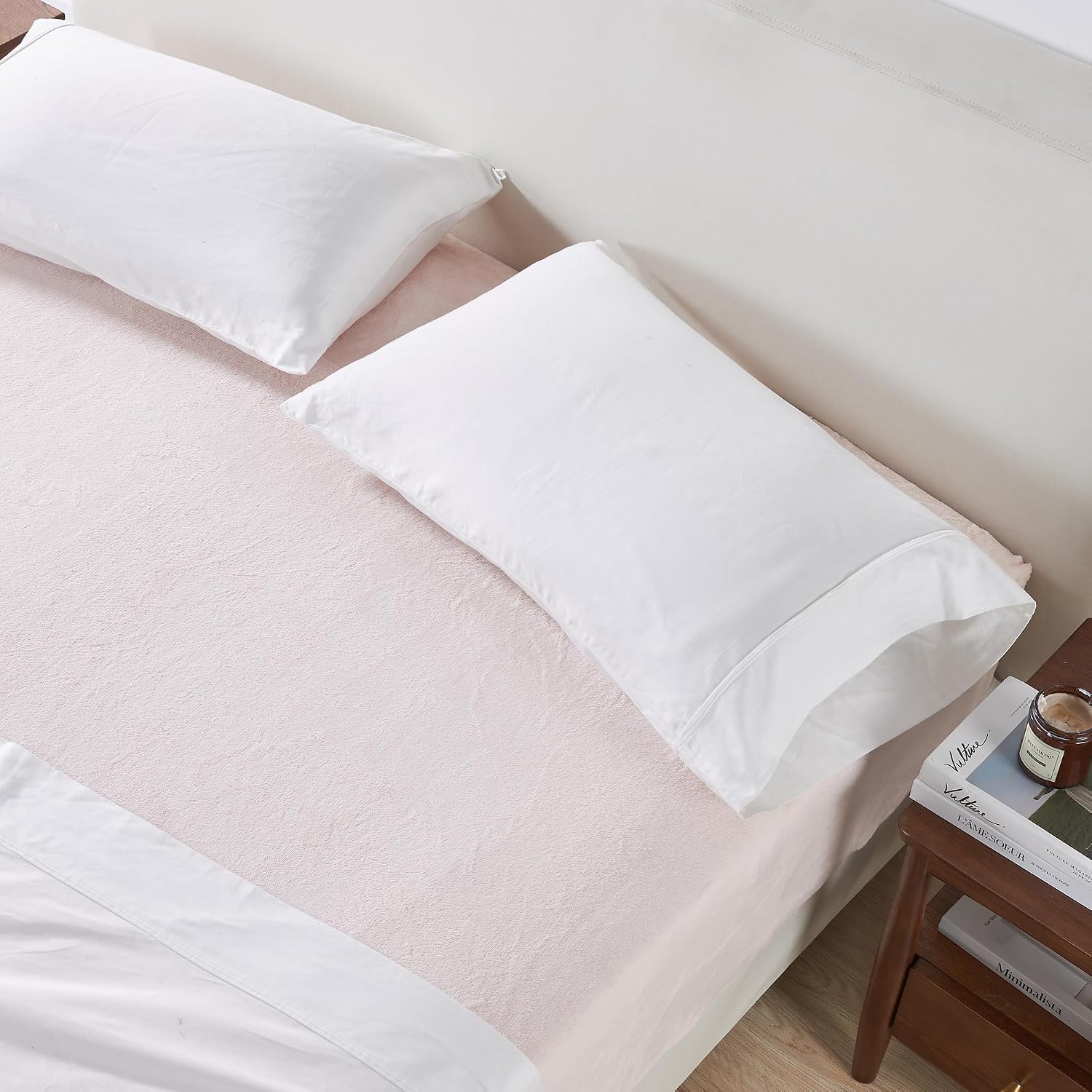 Queen Size Fitted Sheet - Velvet Plush, Micro Fleece Bottom Sheet - 14" Deep Pocket, Non-Pilling, Lavish Velvet Microplush 1 Pc Fitted Sheet Only (Queen, Blush Pink).