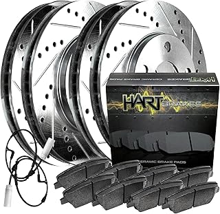 Front and Rear Brake Kit For 2011-2015 Mini Cooper| Drilled Slotted Brake Rotors| Ceramic Brake Pads and Rotors Kit