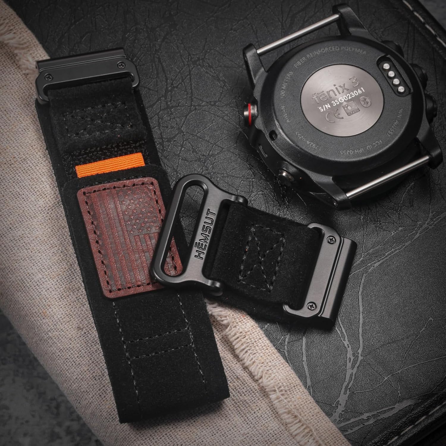 Soft Suede Leather Watch Band, 20mm Military Strap Compatible with Garmin Fenix 8 43mm /7S/7S Pro/6S/6S Pro/6S Sapphire/5S/5S Plus/5S Sapphire, Instinct 2S, Descent MK1S/2S, D2 Delta S, Approach S70-42mm - Image 3