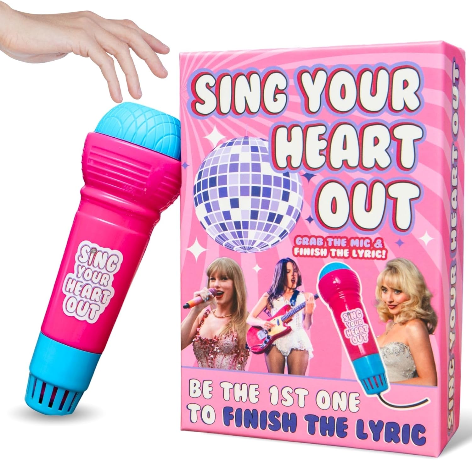 Boxer Gifts Sing Your Heart Out Card Game – Fun Party Game for Girls’ Night, Sabrina Carpenter & Charli XCX Fans - Music Quiz with Echo Microphone