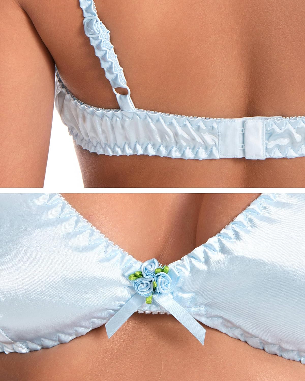 Satini Wire‑Free Silky Satin Bralette - Adjustable Straps, Elegant Lingerie, Sissy Bra - Image 4