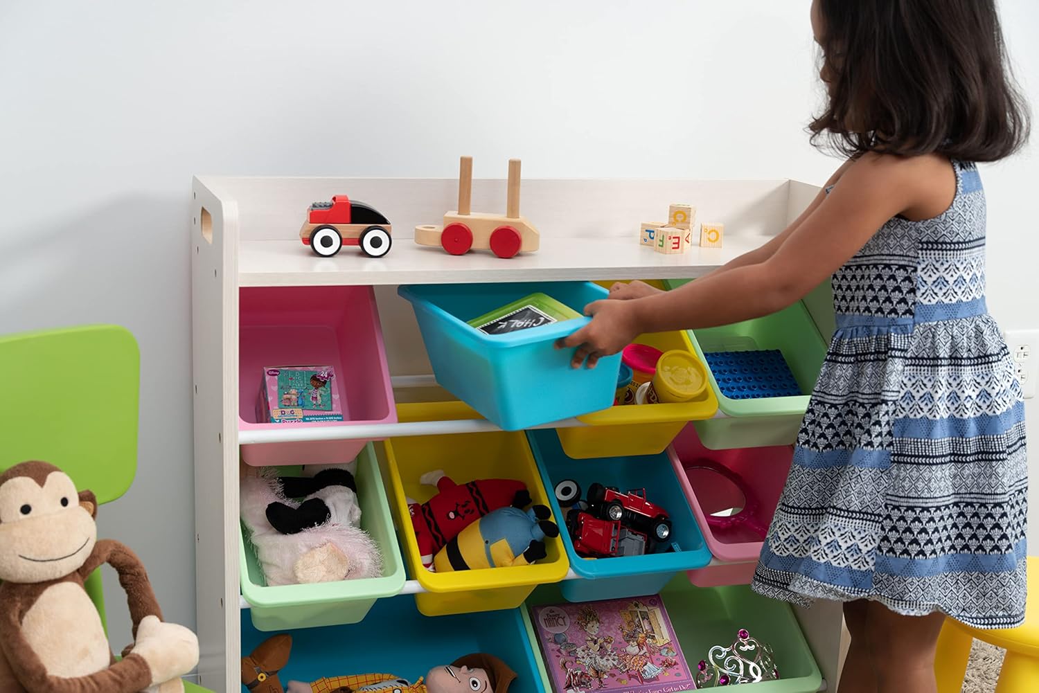 IRIS USA Plastic Storage Bins Containers Large, 4 Pack, Sensory Bin, Craft Storage, Craft Organizers and Storage, Organizing Container for Home, Office and School Supplies, Stackable, Pastel