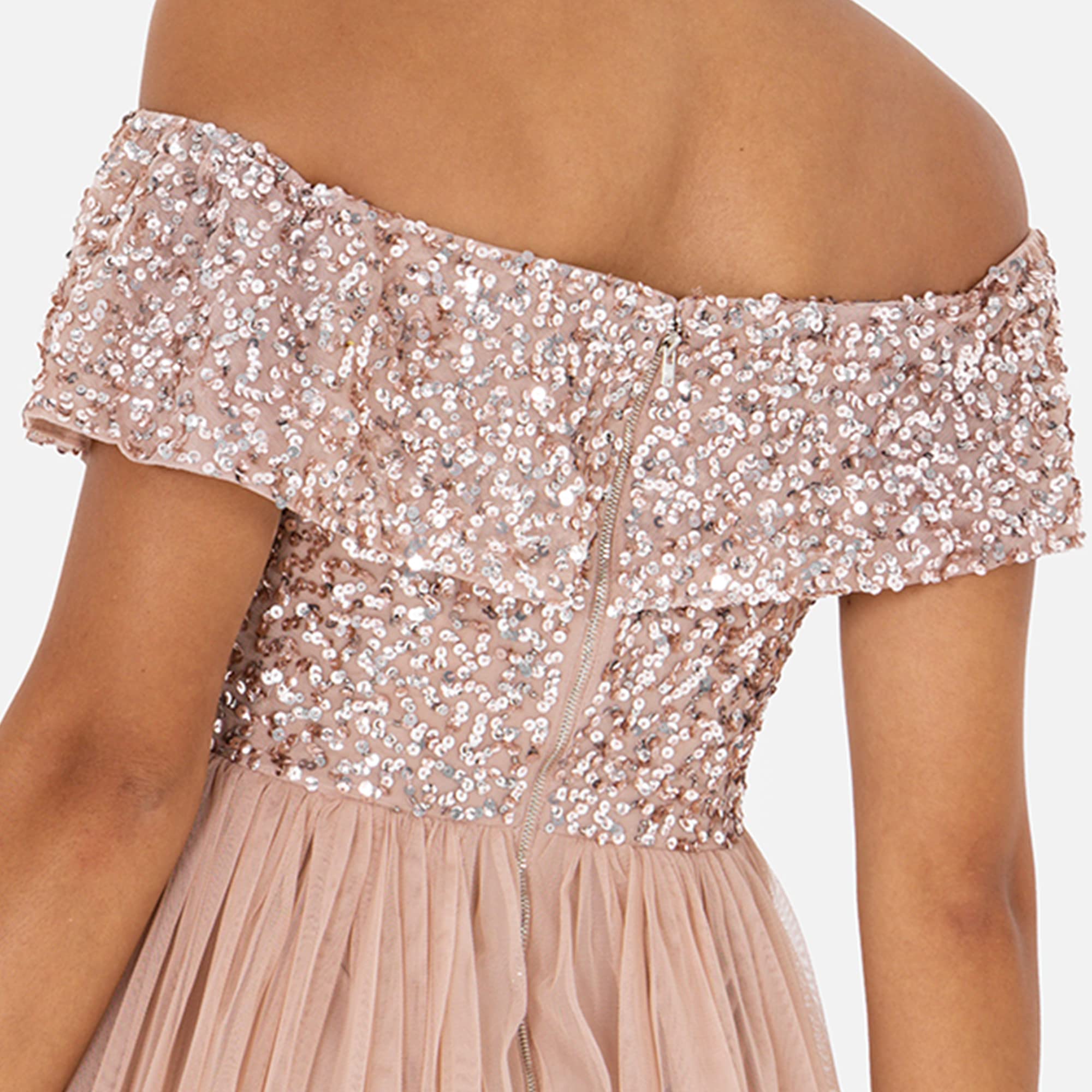 Maya Deluxe Maxi Abito Maya Bardot Vestito per Damigella d’Onore Donna (Pacco da 1)