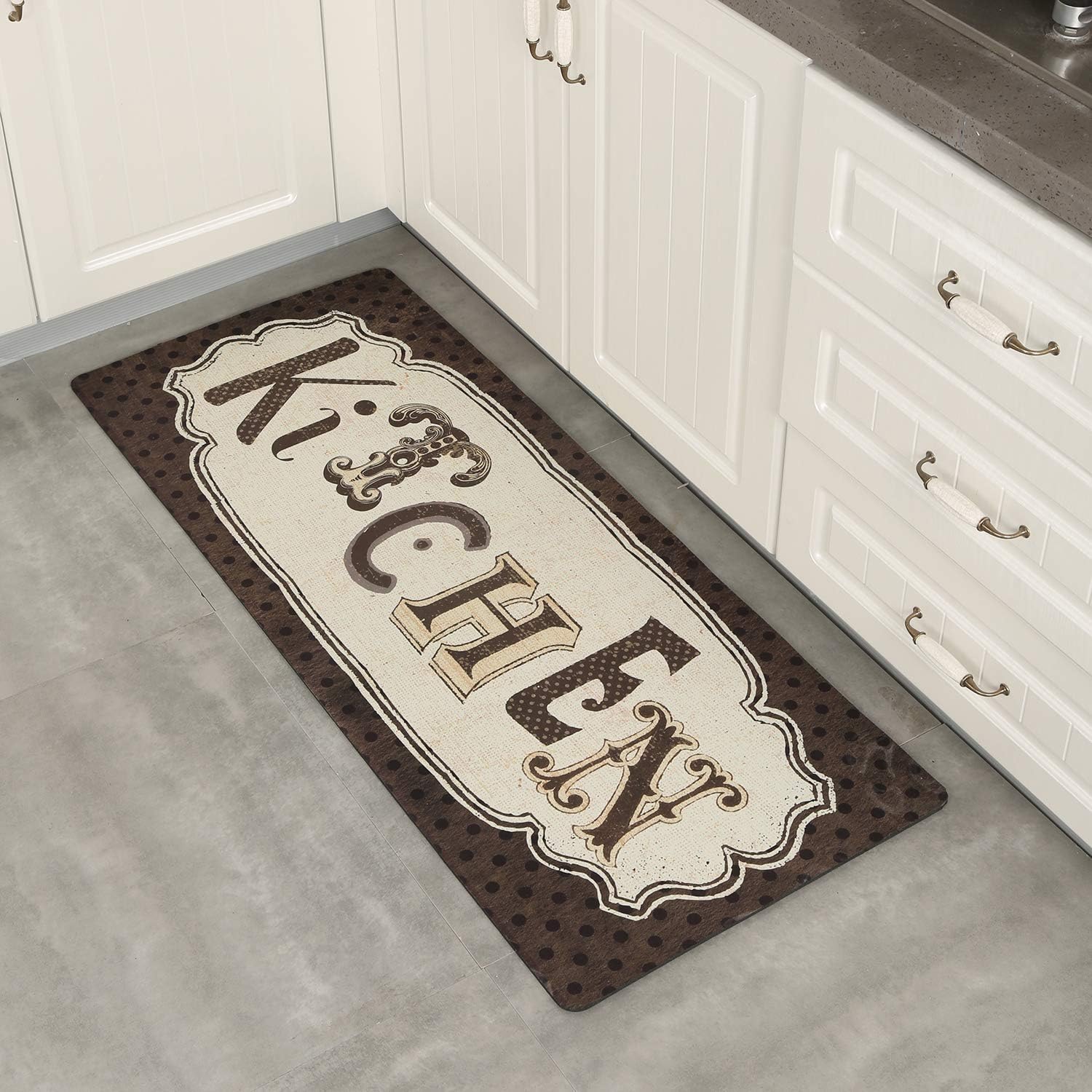 PERFEMET Kitchen Rugs and Mats, Farmhouse Style Rubber Laundry Room Rug Runner, Nonslip Funny Area Rugs for Kitchen, Washroom, Mudroom, 20 x 48 Inch