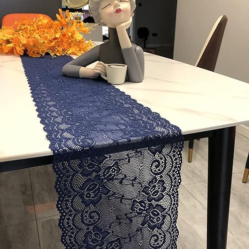 Miniatura 6 de LaceRealm - Tela elástica de encaje elástico floral de 7 pulgadas de ancho para ropa y suministros de manualidades, 5 yardas (7018 marfil)