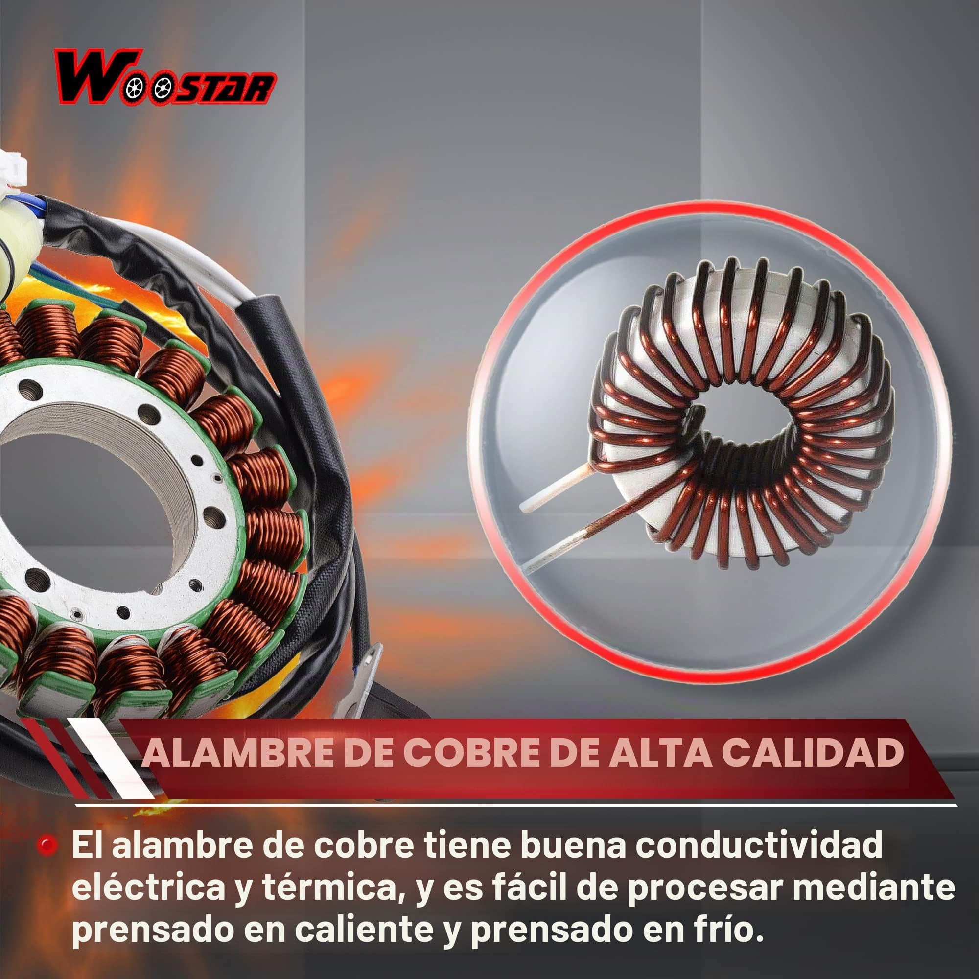 WOOSTAR 18 Bobinas 9 Cable Estator Magneto de Encendido Reemplazo para Warrior 350 YFM350 Raptor 350 YFM350 Wolverine 350 YFM350 Big Bear 400 YFM400 ATV 2002-2004 Motor