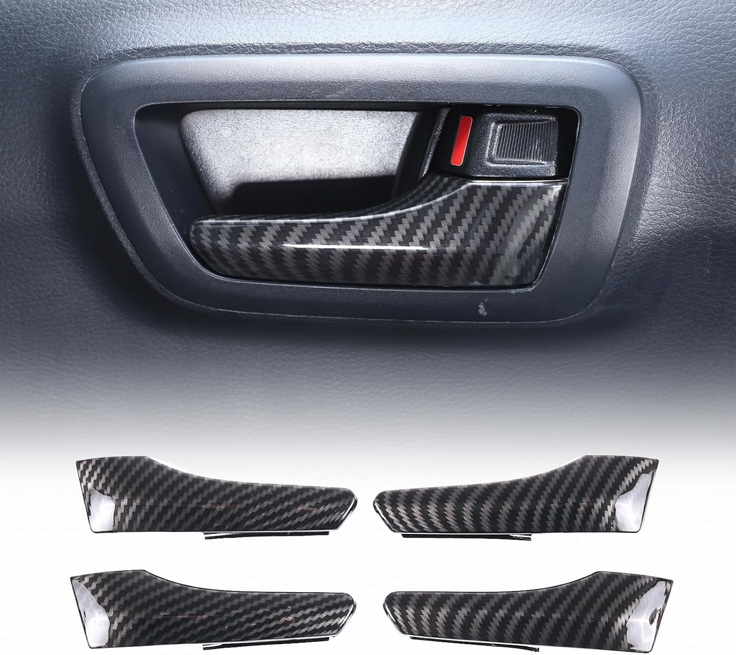 Car Inner Door Handles Cover Trim Compatible with Toyota Tacoma 2016-2022, Auto Inner Door Handles Cover Interior Door Handles Protector Trim Decorate Covers Accessories (carbon fiber pattern)